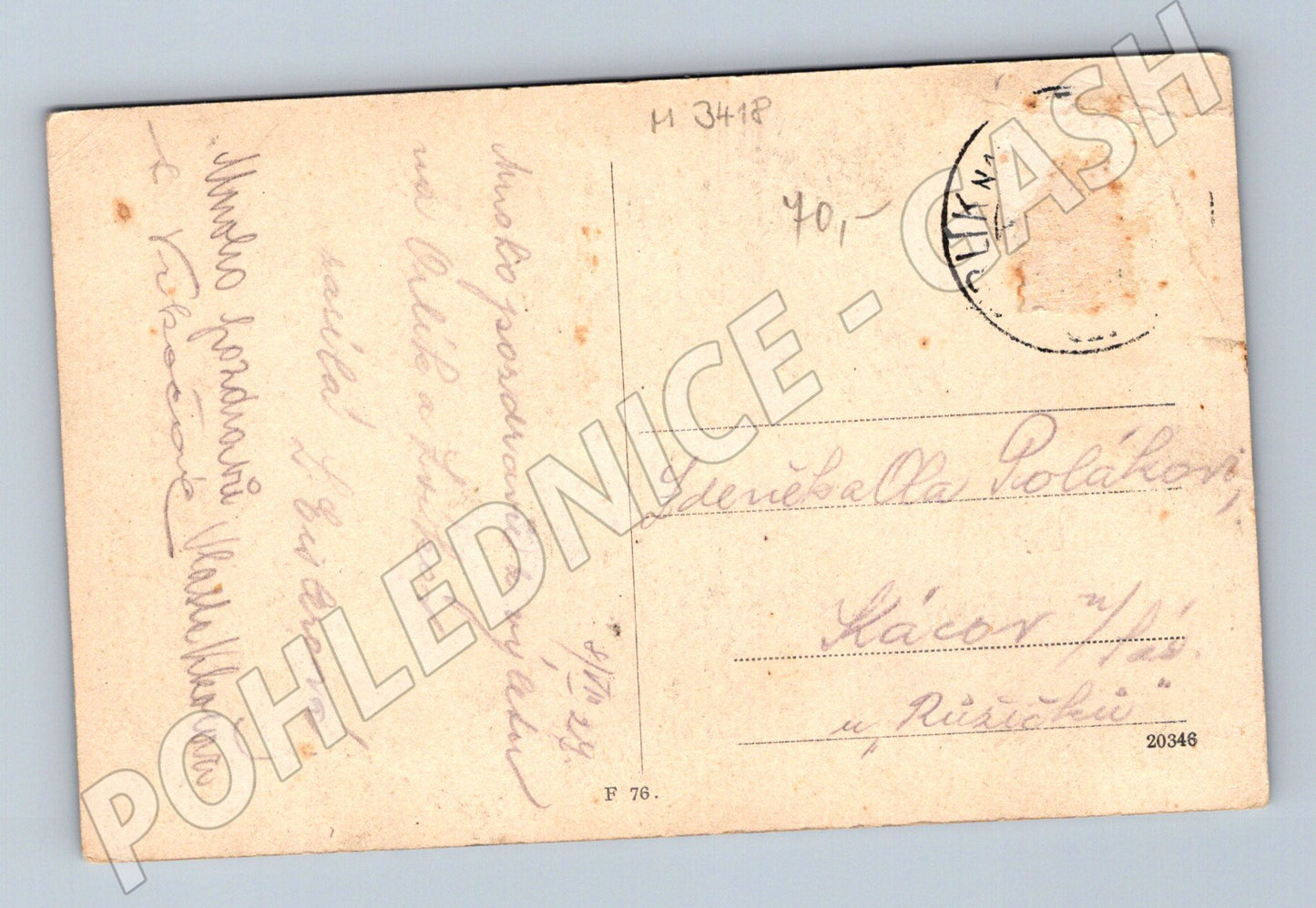 Pohlednice Orlík zámek nad řekou (M3418)