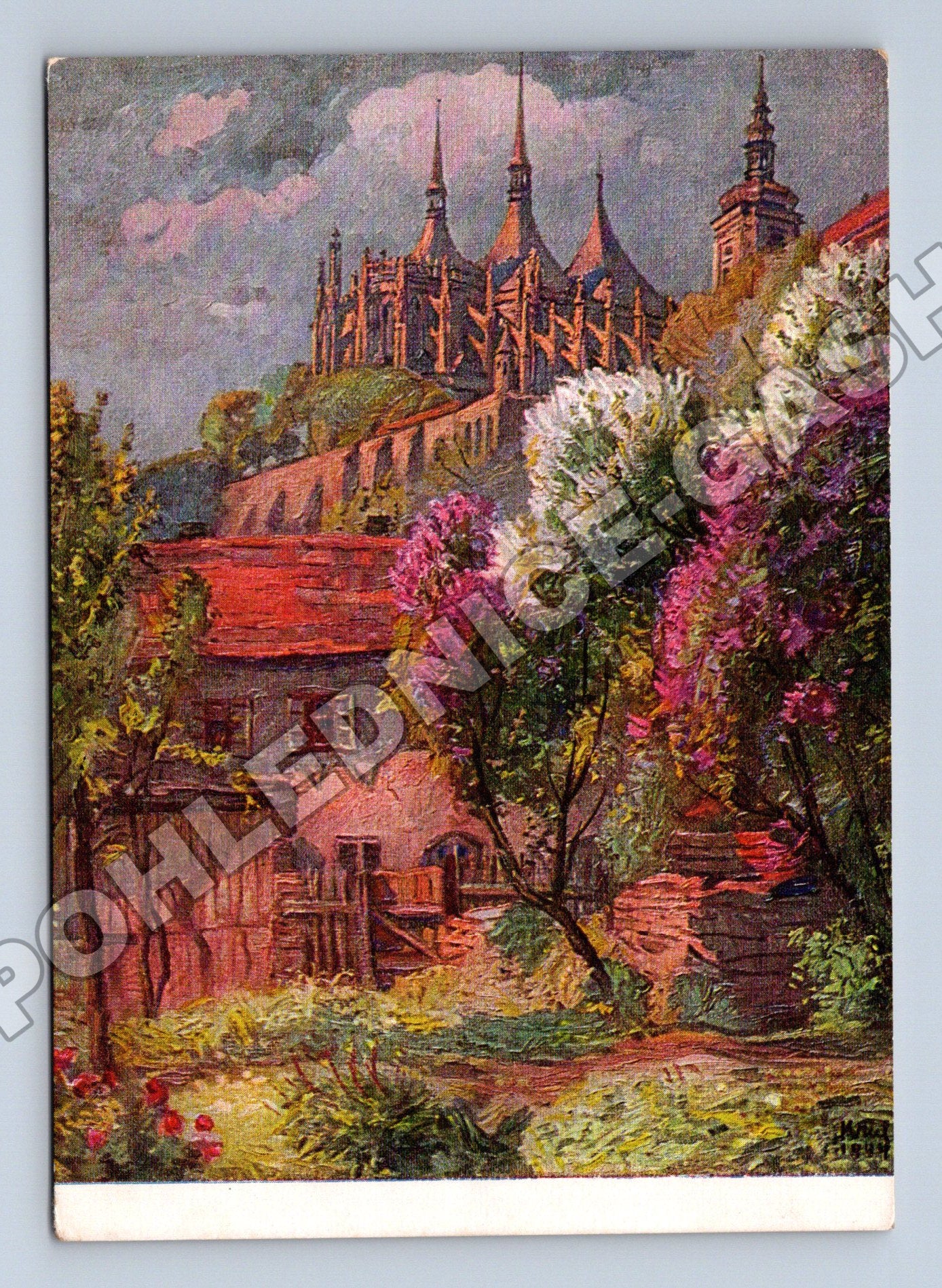 Pohlednice Kutná Hora Jaro pod chrámem sv. Barbory (M34189)