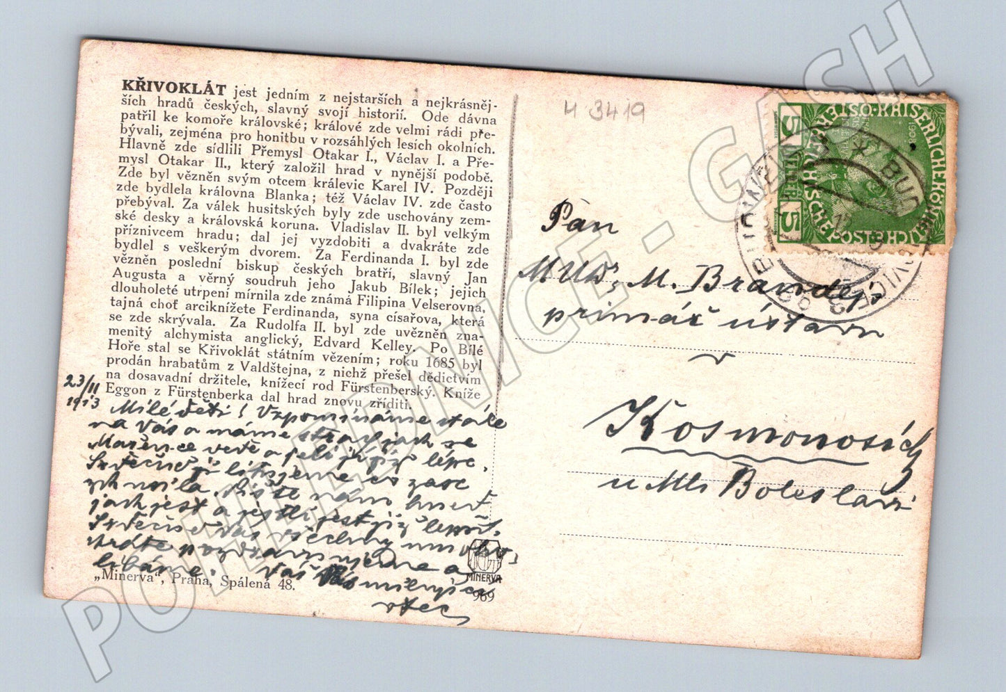 Pohlednice Křivoklát historický hrad (M3419)
