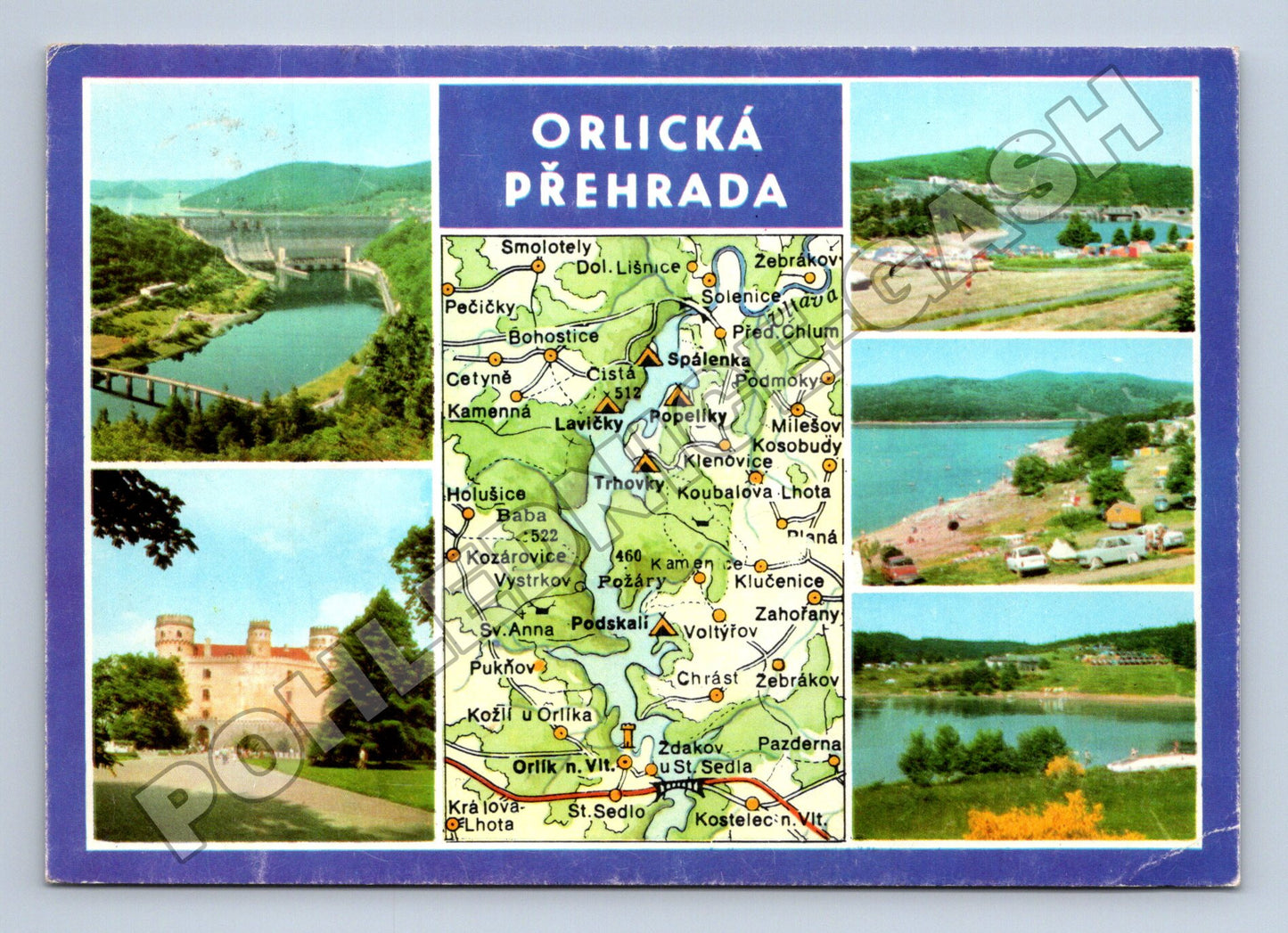 Pohlednice Orlická přehrada 1986 (M34191)