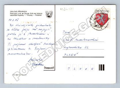 Pohlednice Orlická přehrada 1986 (M34191)