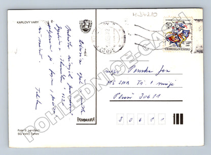 Pohlednice Karlovy Vary koláž budovy město 1969 (M34210)