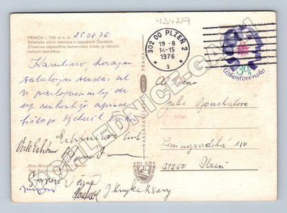 Pohlednice Přimda zimní scény multi-view 1976 (M34219)