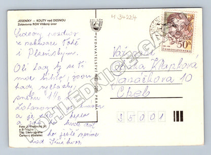 Pohlednice Jeseníky Kouty nad Desnou Zotavovna ROH 1984 (M34224)