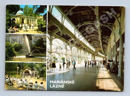 Pohlednice Mariánské Lázně kolonáda a detaily 1989 (M34226)