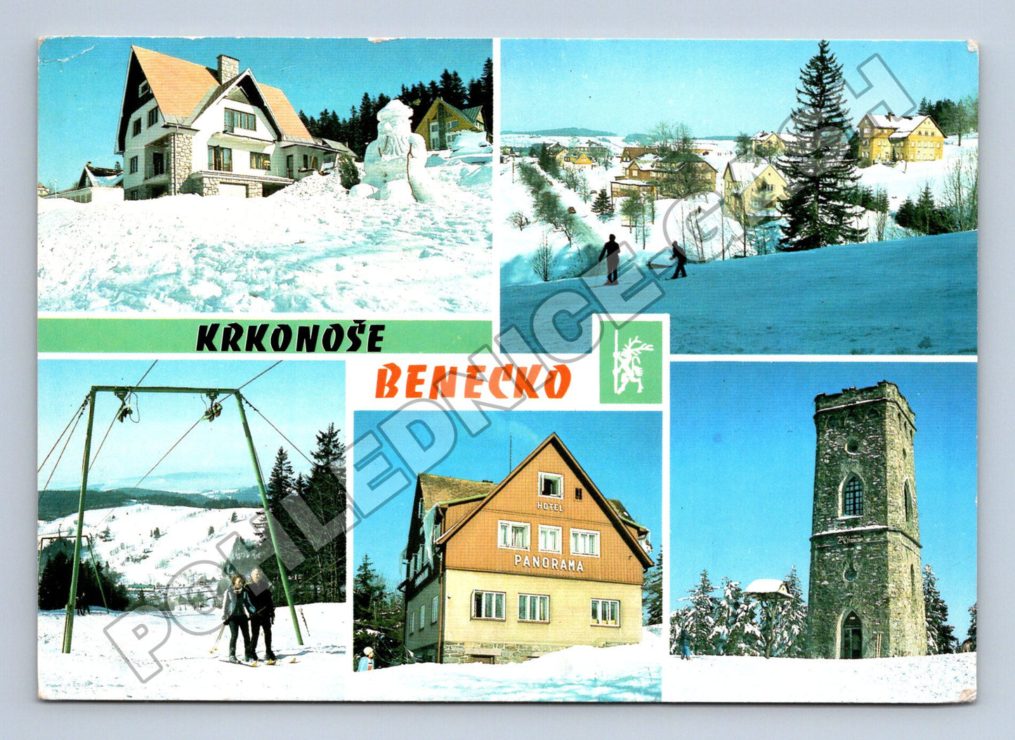 Pohlednice Benecko Krkonoše zimní motivy 1992 (M34231)