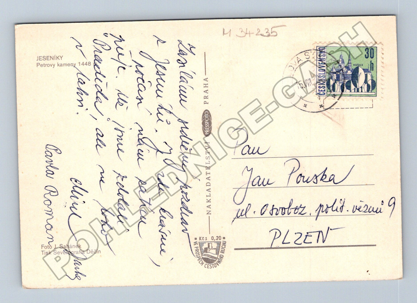 Pohlednice Jeseníky Petrovy kameny 196x (M34235)