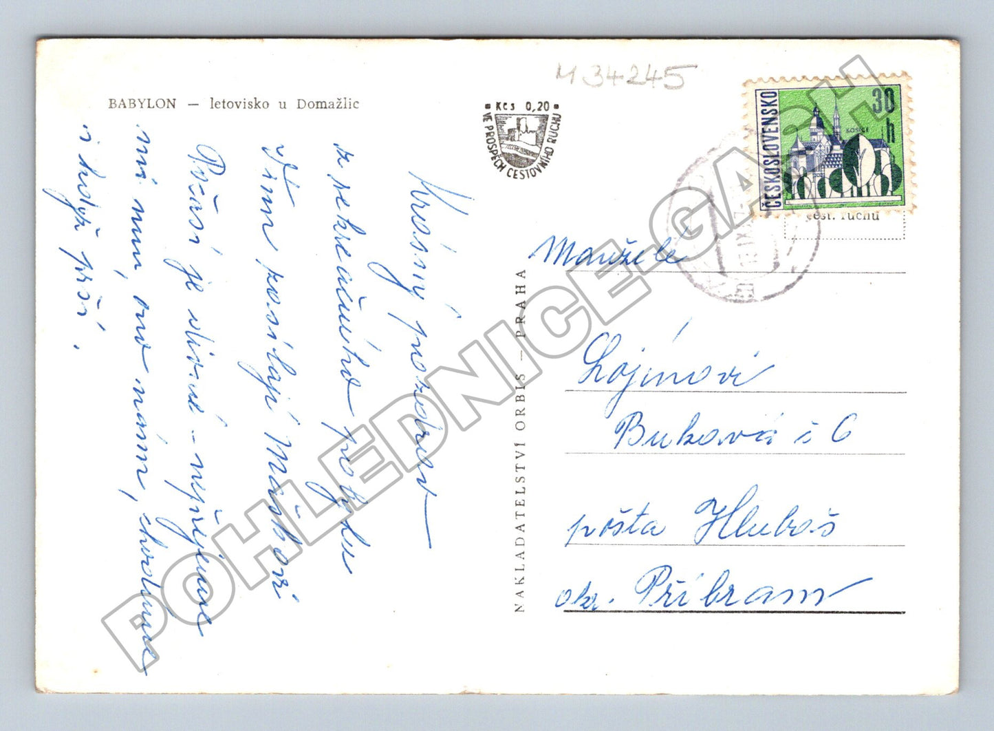 Pohlednice Babylon letovisko u Domažlic 1955 (M34245)