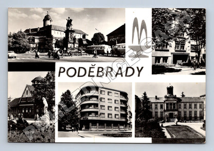 Pohlednice Poděbrady koláž motivů 1967 (M34250)
