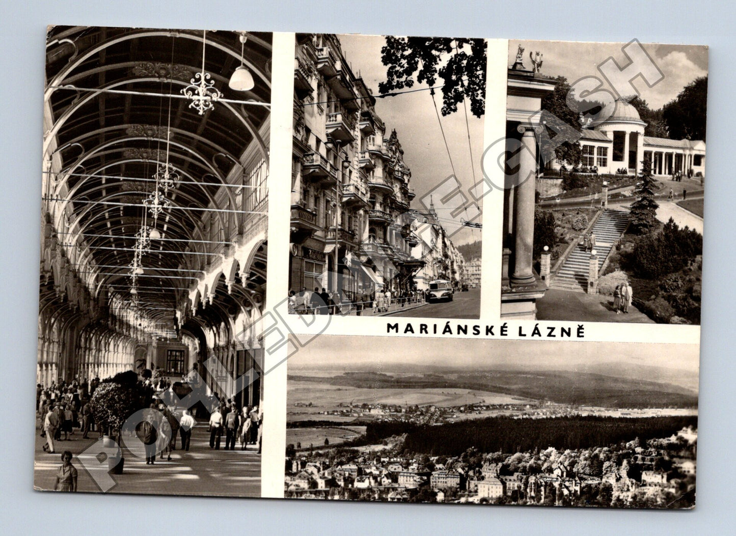 Pohlednice Mariánské Lázně koláž míst 1965 (M34253)