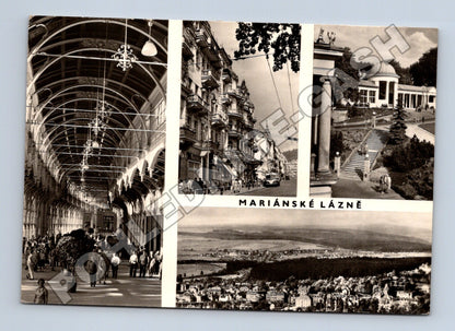 Pohlednice Mariánské Lázně koláž míst 1965 (M34253)
