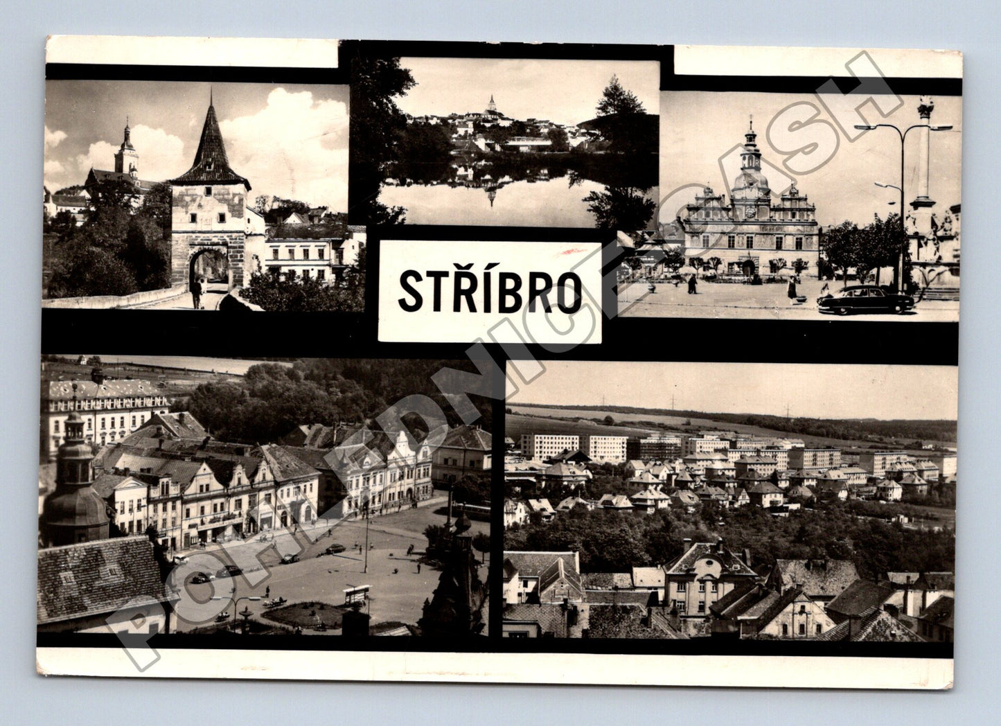 Pohlednice Stříbro koláž záběrů 1961 (M34255)