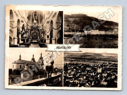 Pohlednice Bohosudov Bazilika a okolí cca 1950 (M34256)
