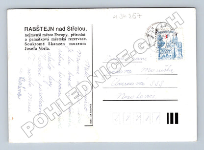 Pohlednice Rabštejn nad Střelou kresba 1978 (M34257)