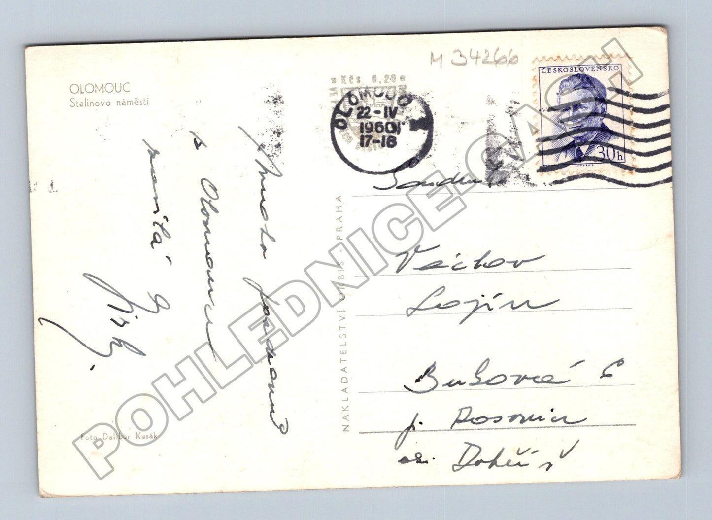 Pohlednice Olomouc Stalinovo náměstí 1960 (M34266)