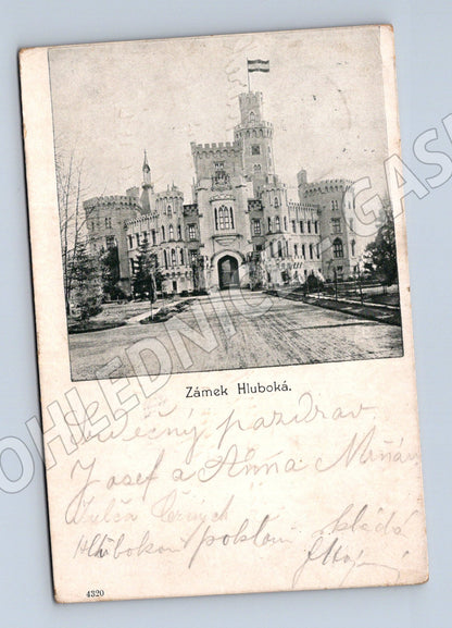 Pohlednice Hluboká zámek 1896 (M3427)