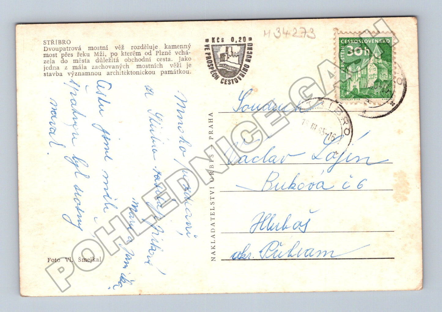Pohlednice Stříbro mostní věž a kostel 1941 (M34273)