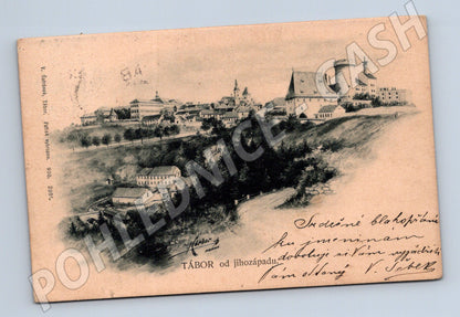 Pohlednice Tábor hradby kresba V Šafránek (M3428)