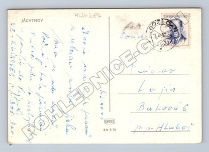 Pohlednice Jáchymov lázeňský dům 1957 (M34284)