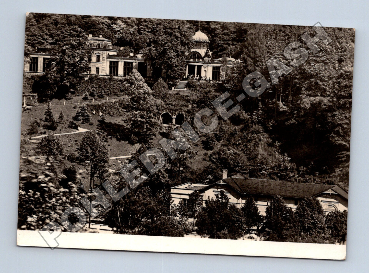 Pohlednice Kyselka lázeňské budovy 1941 (M34288)