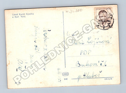 Pohlednice Kyselka lázeňské budovy 1941 (M34288)