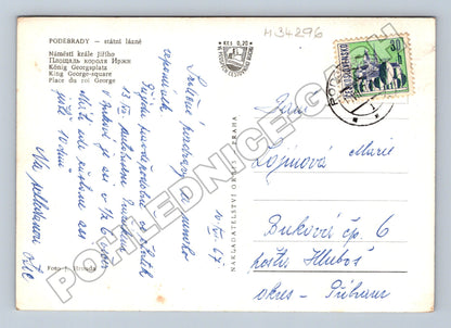 Pohlednice Poděbrady Náměstí krále Jiřího 1967 (M34296)