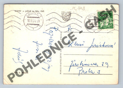 Pohlednice Louny řeka Ohře stará 1964 (M343)
