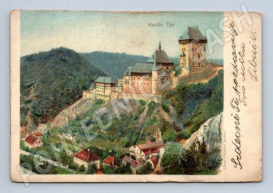 Pohlednice Karlštejn hrady a zámky kolorovaný motiv (M3430)