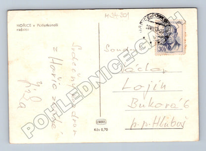 Pohlednice Hořice v Podkrkonoší radnice 1957 (M34301)