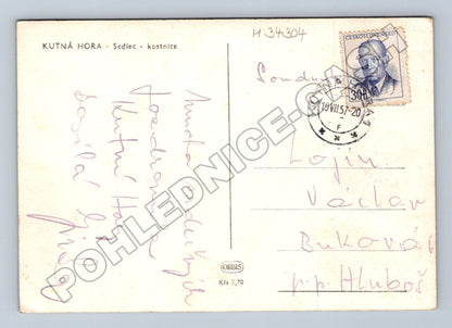 Pohlednice Kutná Hora Sedlec kostnice 1957 (M34304)