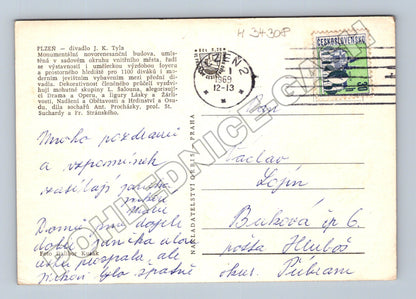 Pohlednice Plzeň Divadlo J. K. Tyla tramvaj 1969 (M34308)