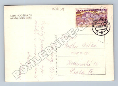 Pohlednice Poděbrady náměstí krále Jiřího 1959 (M34311)