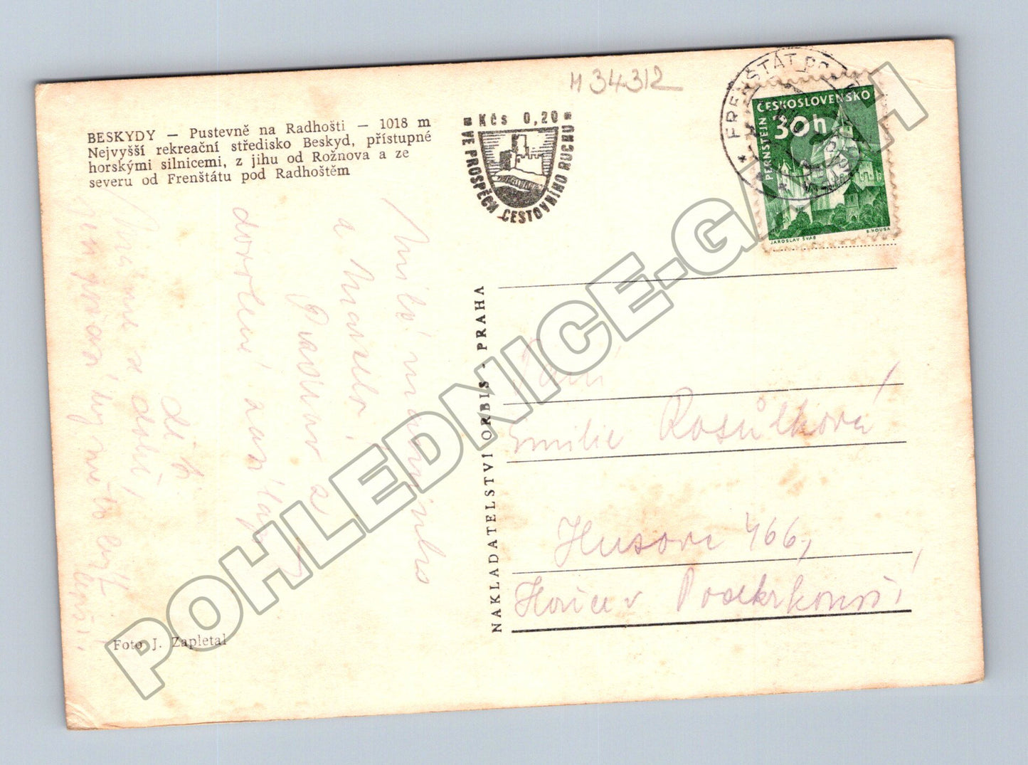 Pohlednice Pustevny na Radhošti Beskydy 1940s (M34312)