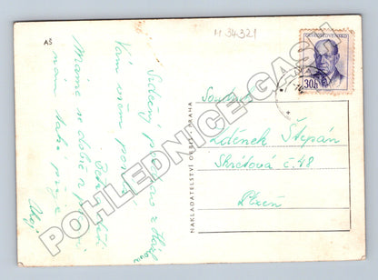 Pohlednice Město s kostelem panoramatický pohled 1948 (M34321)