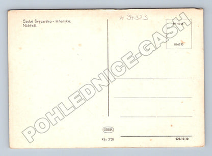 Pohlednice Hřensko České Švýcarsko nábřeží s lodí (M34323)