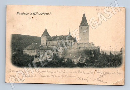 Pohlednice Křivoklát hrad starý motiv (M3433)