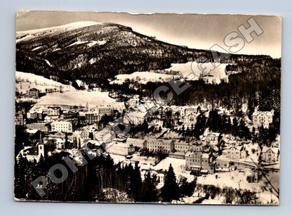 Pohlednice Janské Lázně Krkonoše zimní pohled 1955 (M34334)