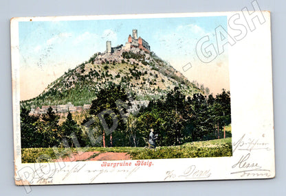 Pohlednice Bečig Burgruine kolorovaný tisk (M3434)