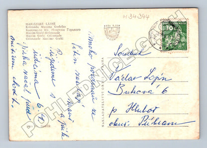 Pohlednice Mariánské Lázně Kolonáda Maxima Gorkého 1947 (M34344)