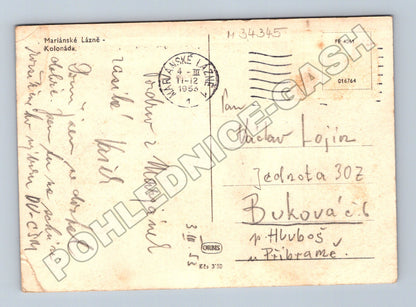 Pohlednice Mariánské Lázně Kolonáda 1953 (M34345)