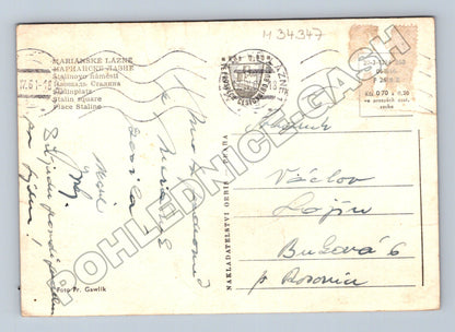 Pohlednice Mariánské Lázně Stalinovo náměstí 1953 (M34347)