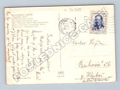 Pohlednice Mariánské Lázně Teplický dům 1951 (M34350)