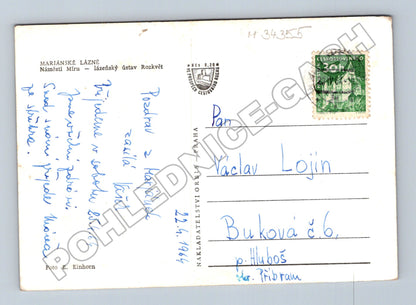 Pohlednice Mariánské Lázně Náměstí Míru 1964 (M34355)