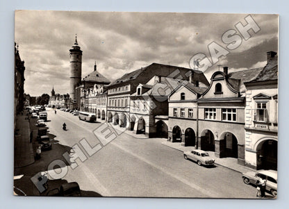 Pohlednice Domažlice náměstí s věží (M34368)
