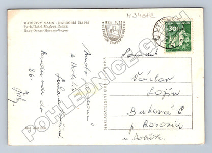 Pohlednice Karlovy Vary Park-Hotel Moskva-Čedok 1926 (M34382)