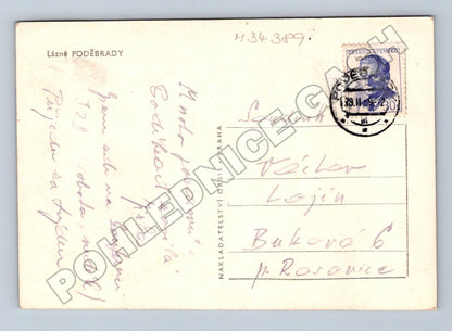 Pohlednice Poděbrady lázně budova 1940 (M34389)
