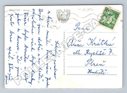Pohlednice Bechyně zámek a obec 1962 (M34394)