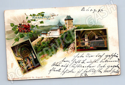 Pohlednice Karlštejn 1899 interiéry (M3440)