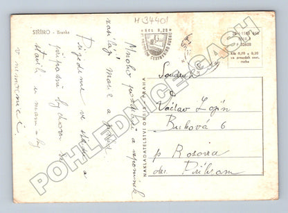 Pohlednice Stříbro Branka městská brána kostel 1950s (M34401)