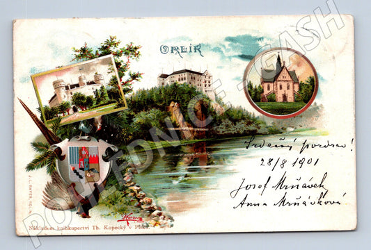 Pohlednice Orlík hrad 1901 (M3441)